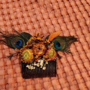 Lovely Flower and Feather Hair Comb